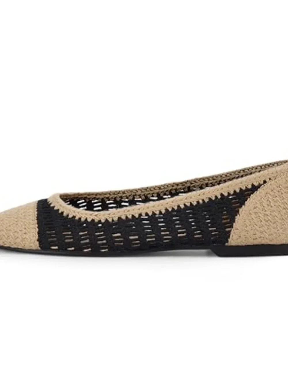 Woven Raffia Ballet Flats Women Mesh Mary Jane Espadrilles Round Toe Casual